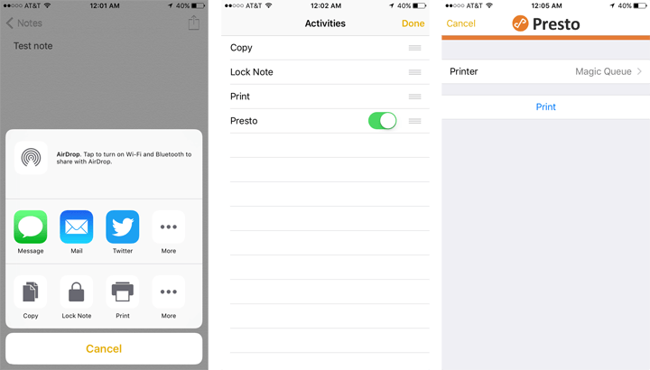Activare Presto - iPhone