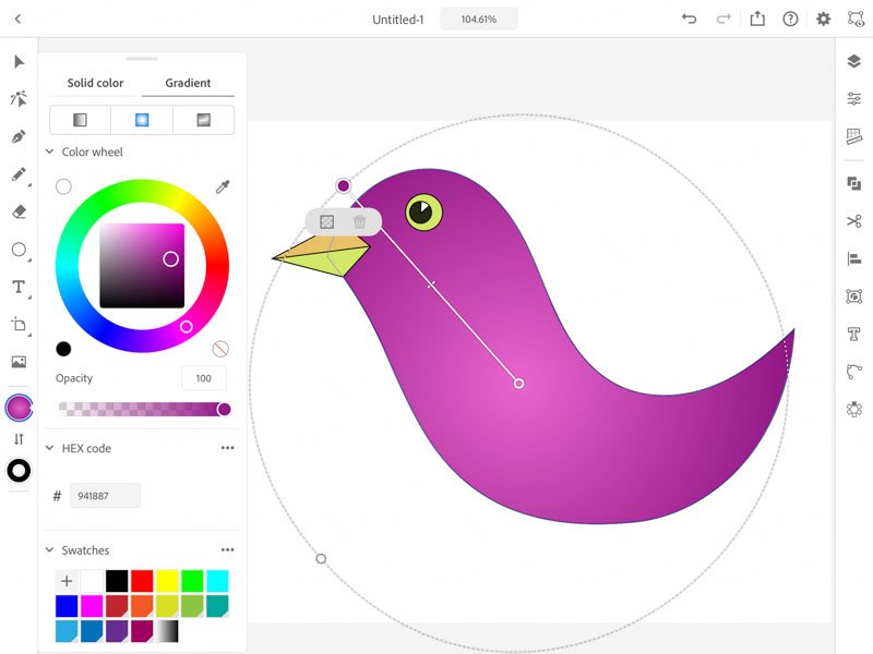 adaugare culoare Adobe Illustrator iPad