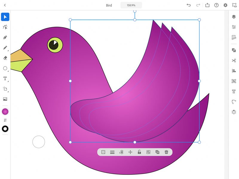 combinare obiecte Adobe Illustrator iPad