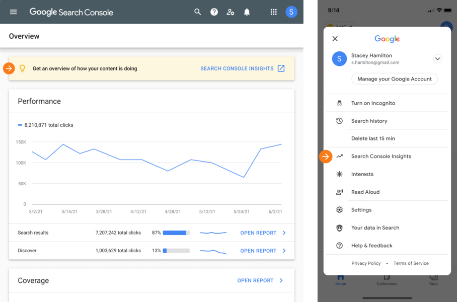 google search console insights entry points tutoriale it