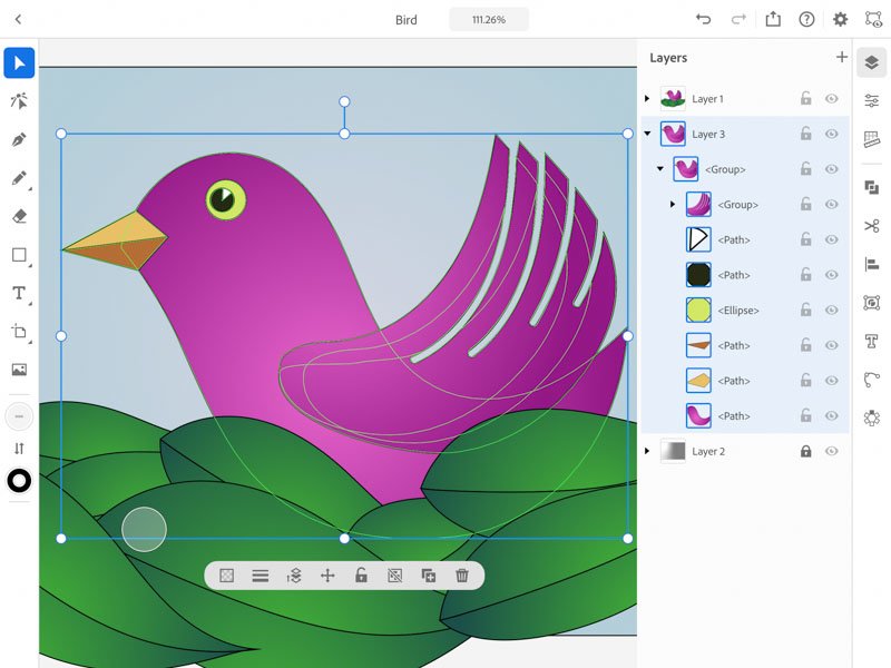 straturi Adobe Illustrator iPad
